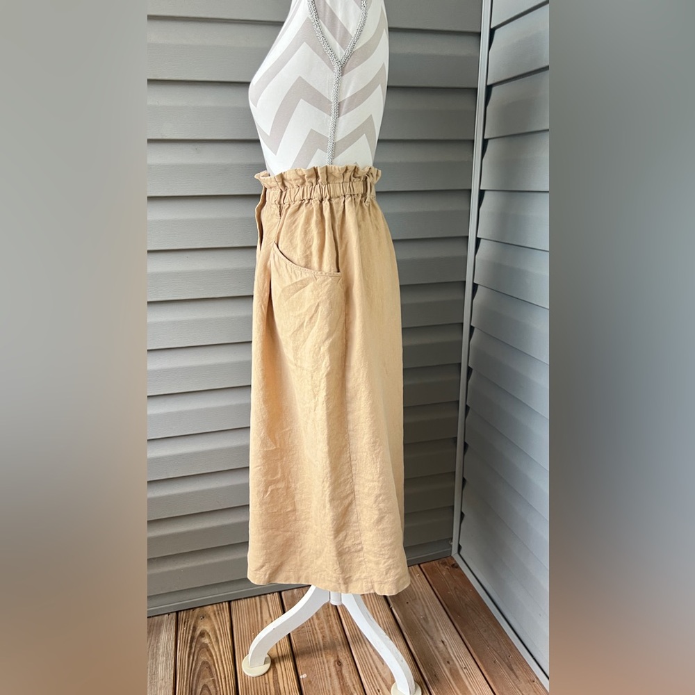 Zara Linen Midi Skirt Sz S - Picture 2 of 10